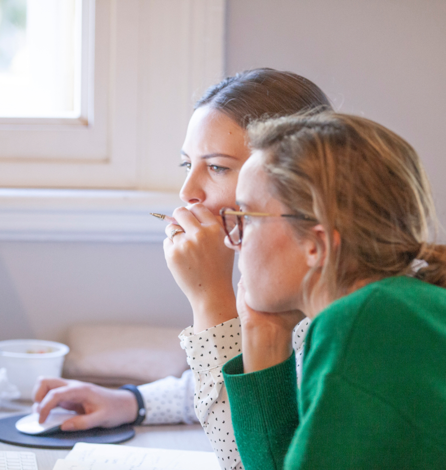 Kim and Camilla in a design thinking workshop