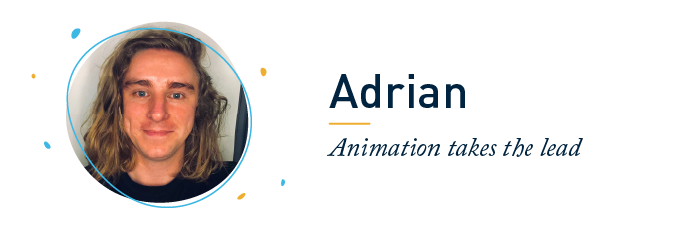 Adrian, Animation takes the lead