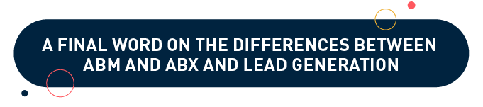 A final word on the differences between ABM and ABX and lead generation